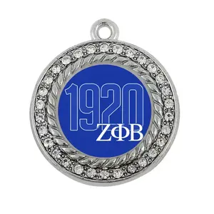 Pas cher Zeta Phi Beta grec lettre personnalisée 1920 mode pendentif collier porte-clés haute qualité pendentif balancent