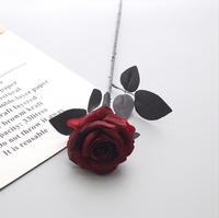 Hochwertige Seidenblume Rote Künstliche Rose für Halloween-Dekoration