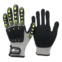 NMsafety Gants d'impact TPR Logo personnalisé ANSI A5 Gants de sécurité anti-coupure Gant industriel HPPE enduit de nitrile sableux