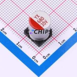 Condensateur solide SMD SPT1VM681G12TRVZC, D10xL12mm (Capacité : 680uF) (Précision : 20%) Tension nominale : 35V - Product Image 1