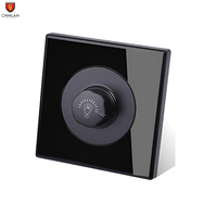 Interrupteur mural variateur de vitesse pour ventilateur rotatif de villa/hôtel, en verre trempé, 220V, prise de cuisinière 45A