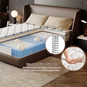 Queen Size 12-Inch Hybrid <b>Mattress</b> in a Box with Memory Foam and Pocket <b>Spring</b> for Pressure Relief Modern Bedroom Design - Product Image 4