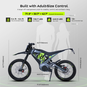 Moto tout-terrain 72V8500W 90KM/H pour adultes, moto tout-terrain de taille standard - Product Image 6