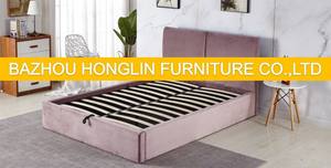 Современная мягкая деревянная кровать королевского размера на заказ - Product Image 3