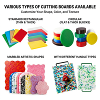 Tabla de Cortar Comercial Reversible, Estándar, Multicolor, Rectangular y Redonda, de Plástico, para Hotel y Restaurante