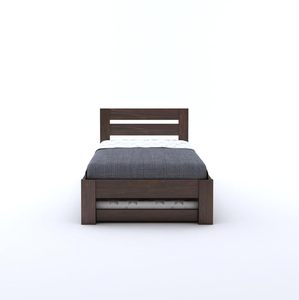 Premium Solid Sheesham Wood <b>Single</b> <b>Bed</b> <b>with</b> Pull-Out Trundle <b>Storage</b>, Modern Wooden <b>Bed</b> Frame <b>with</b> Slatted Headboard Furniture - Product Image 5