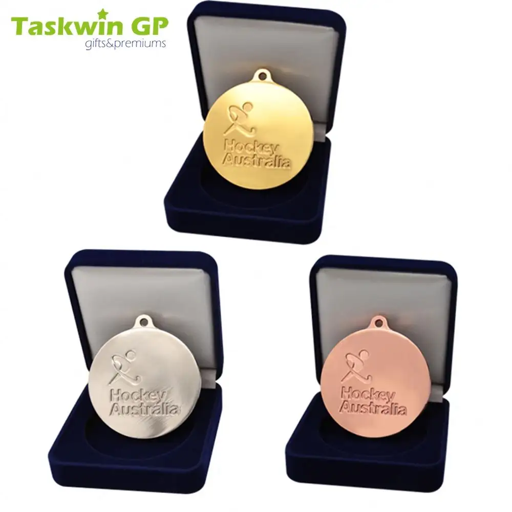 Taskwingifts الترويجية أطقم هدايا مخصص النقش الذهب الفضة النحاس ميداليات صندوق معدني مخصص بكين ميداليات مع مربع