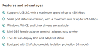 Convertidor USB a Serial Moxa UPort 1650-16 de 16 Puertos RS-232/422/485, 921.6 Kbps, Montaje en Rack 1U