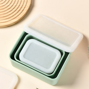 Contenedor de comida de silicona reutilizable sin BPA seguro para microondas al por mayor contenedor de comida duradero caja Bento de silicona a prueba de fugas - Product Image 4