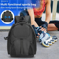 Sac à dos de sport imperméable pour patins à roulettes, sac de rangement pour chaussures de patinage en tissu Oxford, sac à dos à double bandoulière avec fermeture éclair pour la gym OEM