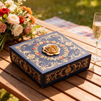Boîte cadeau de luxe personnalisée avec revêtement UV, estampage à chaud, doublure en satin blanc et tiroir coulissant avec poignée pour faux cils