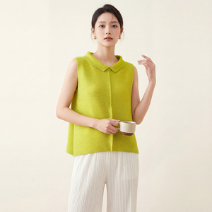 PY 2026 Novedades: Blusa Casual Holgada Ecológica para Mujer, con Cuello Camello, Elegante, con Dobladillo Irregular y Manga Corta, Ropa al por Mayor - Product Image 1