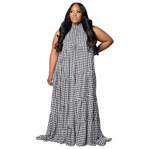 <span class=keywords><strong>Robe</strong></span> longue ample pour femmes grandes tailles N8023 avec coutures contrastées - Product Image 5