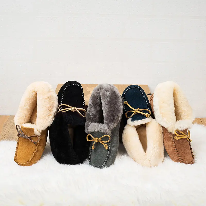 Women's Loafers Flat Shoes For Winter Plush Ladies Causal Non Slip Warm Moccasins Woman Comfort Flats Female Snow Boots