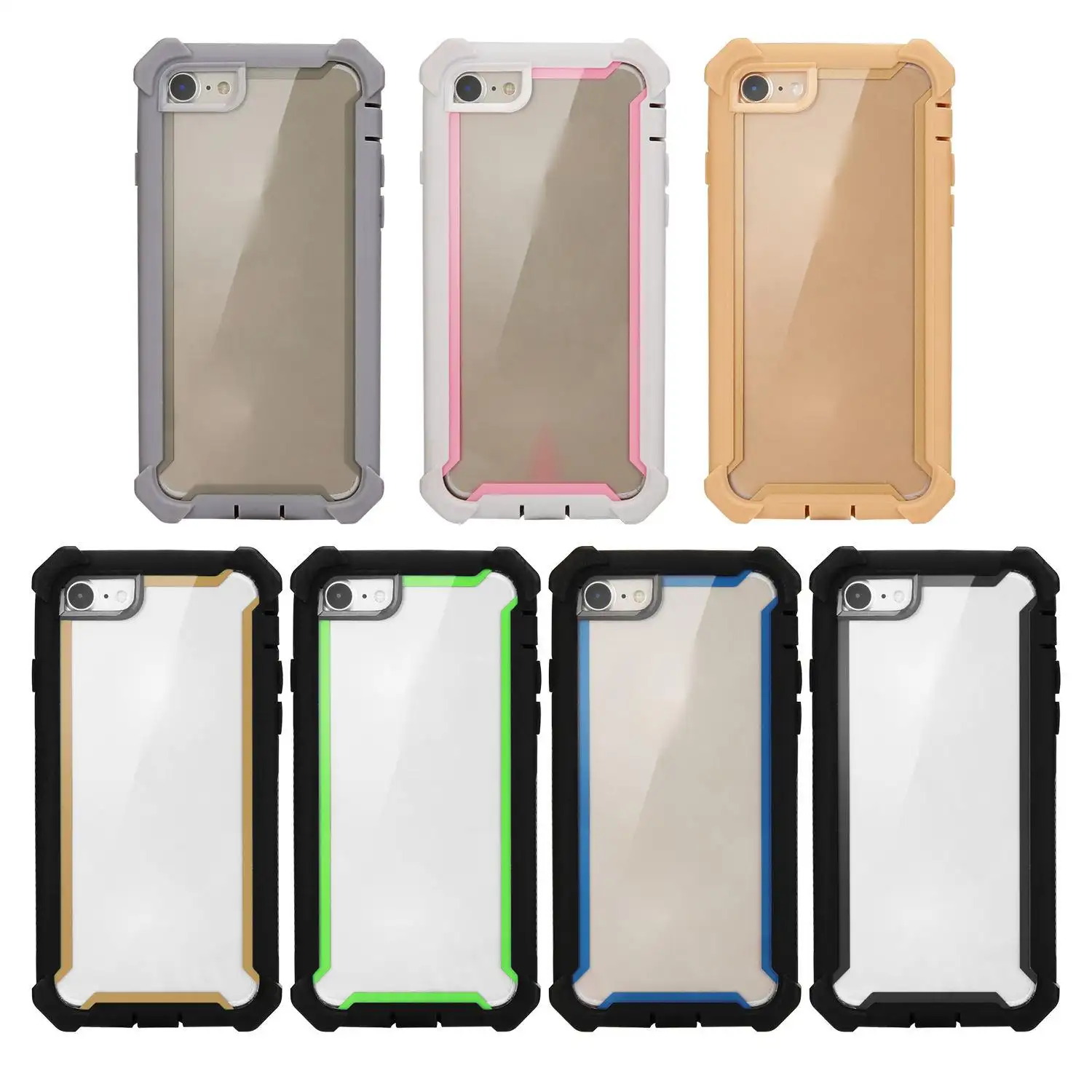 Casing Ponsel 3 Dalam 1 Kualitas Tinggi Casing Ponsel Kustom Tahan Guncangan untuk Iphone 6 Iphone 8