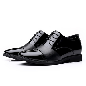 Mocassins en cuir à bout pointu pour hommes, à enfiler, avec talon compensé dissimulé, nouvelle collection, en cuir véritable, pour le bureau, la carrière et les mariages - Product Image 2