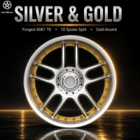 Jantes Dw 10 à rayons multiples, bicolores argent et or, 18 19 20 21 22 pouces, en alliage 6061 T6, vente en gros directe usine, 5 trous, adaptées aux voitures de sport