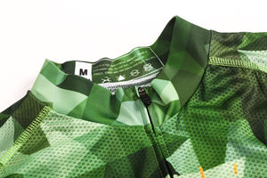 Maillot de vélo respirant à séchage rapide pour la conduite sur route en plein air, unisexe, vert, imprimé camouflage géométrique dinosaure, manches courtes - Product Image 3