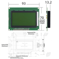 Module d'affichage LCD COB STN 128x64 HUIJING, type COG, 5V, fond jaune, texte noir, port parallèle, en stock, directement de l'usine