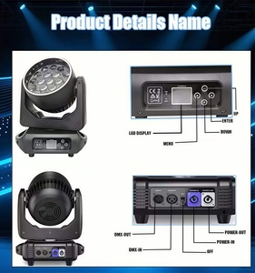 19x10W <span class=keywords><strong>Zoom</strong></span> di chuyển đầu với Vòng LED 210W LED chùm di chuyển đầu ánh sáng với hiệu ứng Vòng LED di chuyển đầu - Product Image 3