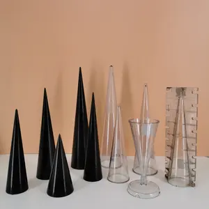 Taper Candle Plastic Mold Geometric Cone Candle Soap Making Mold Cake Beeswax Candlesticks Resin Cone Mold For Candles