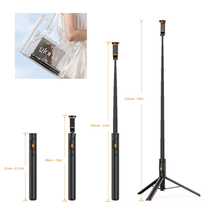 Trépied de <span class=keywords><strong>voyage</strong></span> extensible tout-en-un et perche à selfie en plastique avec télécommande sans fil compatible pour smartphones <span class=keywords><strong>iPhone</strong></span> et Android - Product Image 3