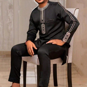 Vêtements africains Chemise pour jeunes Hommes Robes de mariage africaines imprimées Adultes Afrique Support Des <span class=keywords><strong>Boubou</strong></span> Pour <span class=keywords><strong>Homme</strong></span> Articles en stock - Product Image 1