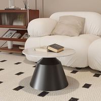 Mesa de Centro Estilo Crema para Sala de Estar, Hogar, Apartamento Pequeño, Simple, Moderna, Redonda, Estilo Red