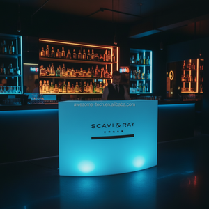 Bancone <span class=keywords><strong>Bar</strong></span> Portatile per Casa e Hotel con Illuminazione LED a 16 Colori, Ricaricabile, in Plastica, Moderno, per Esterni, Ideale per Feste - Product Image 1