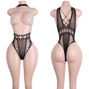 Haut de strip-teaseuse en résille pour boîte de nuit, design diamant strass, tenue de danse exotique sexy, tenue de fête en maille, costumes en gros, corsets - Product Image 6