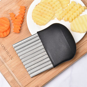 Utensilios para cortar verduras de metal, acero inoxidable, cortador de patatas para patatas fritas, <span class=keywords><strong>cuchillo</strong></span> serrado, cortador ondulado - Product Image 4