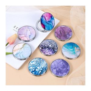 Custom Double Side Watercolor Travel Cosmetic Hand <b>Mirror</b> Cute Folding Pocket <b>Compact</b> Mini <b>Mirror</b> for Makeup - Product Image 1