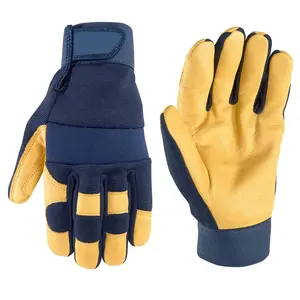 Cow Split Industrial Heavy Duty Garden Cut Resistant Safety Protective Heated Working Hand Leather Construction Gloves