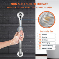 Barre d'appui en acier inoxydable de qualité médicale 304 Rail de sécurité pour salle de bain pour personnes âgées handicapées Main courante de toilette de douche antidérapante Heavy Duty