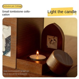 Urne Cinerarie per Animali Domestici Cani Gatti, Contenitori Sigillati a Prova di Umidità a Forma di Casetta, Espositore Commemorativo in Legno Massello per Ceneri di Animali - Product Image 4