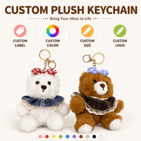 Porte-clés en peluche ours kawaii en gros, pendentif mignon pour sac à dos, clé de voiture, cadeau, ODM/OEM