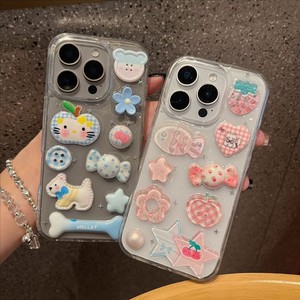 Funda para Teléfono Móvil con Lazo de Mariposa Brillante para iPhone 17 Air 16 15 14 Pro Max, con Flores, Perros, Resina, Cerezas, Botones DIY y Estrellas - Product Image 2