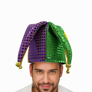 Vente chaude Bling Light-Up Jester Hat avec Bells Clown Hat pour les fêtes <span class=keywords><strong>de</strong></span> Mardi Gras et d'Halloween - Product Image 4
