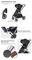 Ikusma – poussette en aluminium noir 3 en 1 3 en 1, nouveau Style, pas cher, poussette pour bébé, landau pour enfants