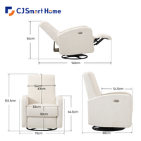 Chaise inclinable à moteur unique jusqu'à 160 ° pour les nouvelles mamans dans les pépinières, les chambres ou les espaces de vie.