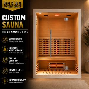 HG Custom 2 Person Indoor Infrared Dry Canadian Hemlock <b>Red</b> Cedar Wooden Room with Spot Heating for Home - Product Image 1