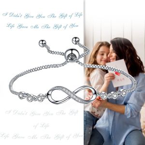 Cross-Border for Best-Selling Number Infinite Love Iron Electroplated <strong>Bracelet</strong> Women's Simple Gift for Mom <strong>Daughter</strong> Wife - Product Image 2