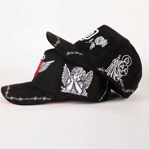 หมวกเบสบอลทรงสปอร์ต 5 ชิ้นส่วน สไตล์สตรีท  ปักโลโก้ได้  สำหรับทุกเพศ  ทรงแด๊ด  ปีกโค้ง  ขายส่ง  โพลีเอสเตอร์ 100%  สีดำ  ผ้ากำมะหยี่  แบบทั่วไป - Product Image 2