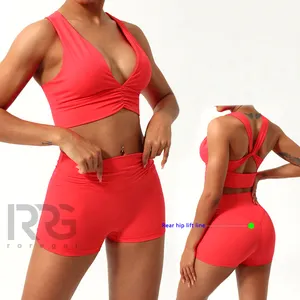 schnell trocknend eng yoga fitnessweste freizeit sport set damen zweiteilig yoga kurze sets Übergröße damen yoga sets fitness frauen