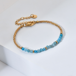 Bulk Supply Amazonite Lapis Lazuli 4mm Beaded <b>Bracelet</b>, Gold Spacer Jewelry for Boutiques & Mother's Day Gifting - Product Image 5