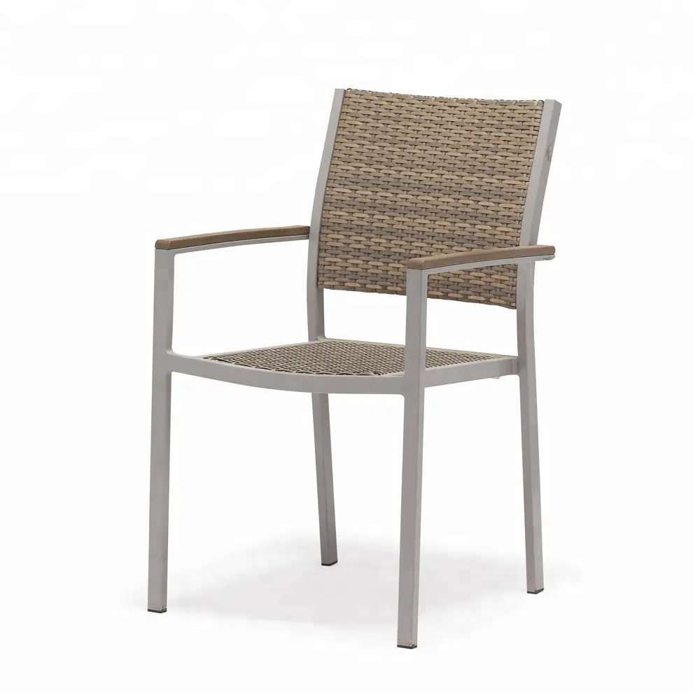 Modern Nordic Dining Chair Rattan Plastic Brown Color Chair Stackable
