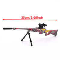 Porte-clés de modèle de pistolet en métal de Style populaire AWM Red Flame Bull King porte-clés en métal détachable modèle de jouet de jeu à collectionner personnalisable