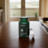 Pot en verre personnalisé de 150 ml pour médicaments, vitamines, suppléments, bonbons gélifiés, avec bouchon à vis