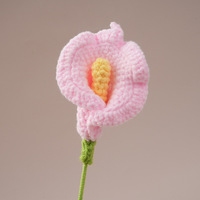 Handgefertigter Gehäkelter Calla-Lilien Künstlicher Blumenstrauß aus Wollgarn für Hochzeits- und Feierdekoration