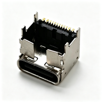 Connecteur femelle Type-C conforme RoHS, 16 broches, courant nominal 5A, USB vertical 3.1, prise Type C pour chargeur et transfert de données